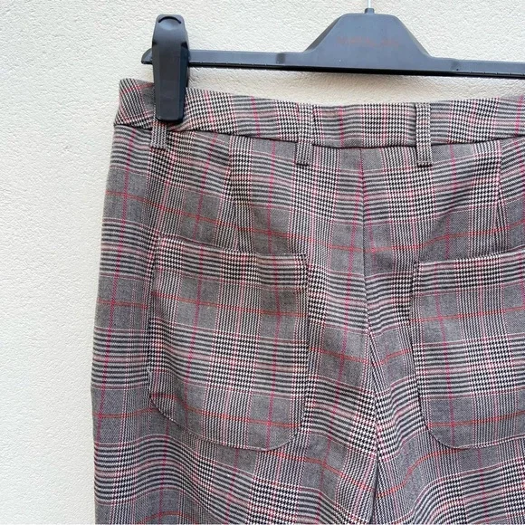 NEXT Women’s Check Plaid Trousers Sz 10 Petite Short Ankle Grazer Tartan Stretch - Picture 5 of 9